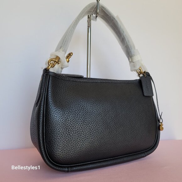 COACH Cary Soft Pebbled Leather with Convertible Straps Crossbody- Black color - Picture 3 of 16